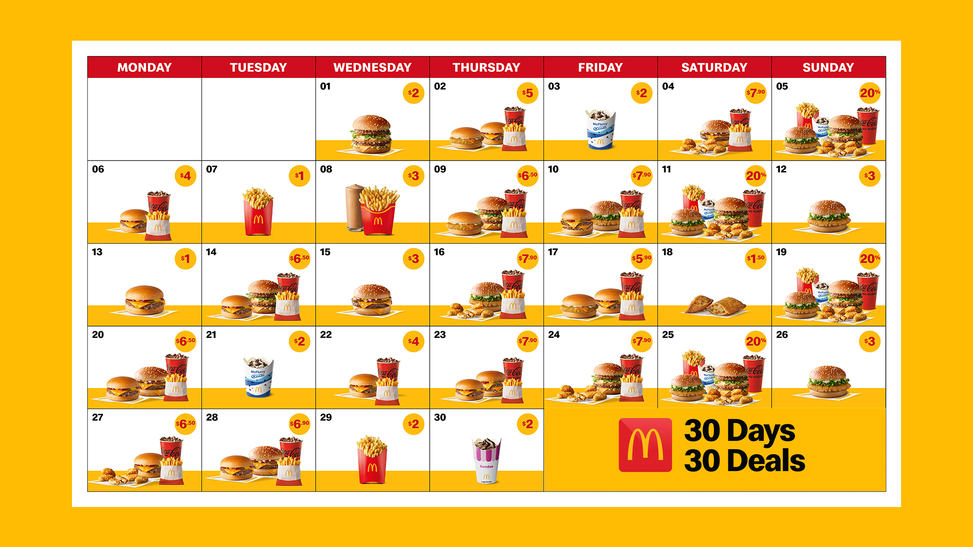 Macca’s 30 Days Of Deals Is Back! Check Out The Full List Of Deals!